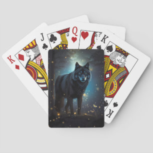 Jeu De Cartes Loup noir sombre et mystérieux