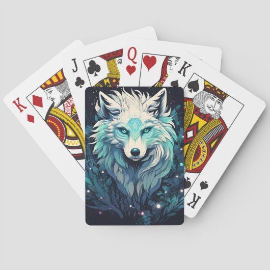 Jeu De Cartes Loup sauvage céleste lunaire (dos)