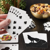 Jeu De Cartes Loup solitaire debout sur une colline (In Situ)