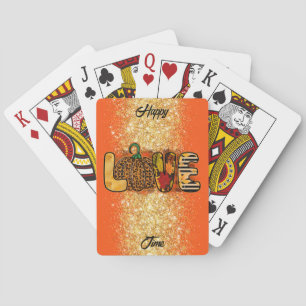 Jeu De Cartes Love Citrouille Personnaliser d'automne Texte et c