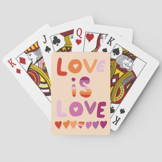 Jeu De Cartes LOVE IS LOVE Pink Purple Pride Drapeau lesbien (dos)