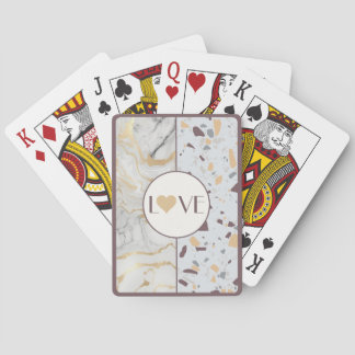 Jeu De Cartes Love Terrazzo Marbre Jouer des cartes avec Gold He