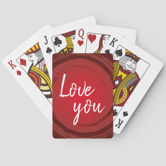 Jeu De Cartes Love You Romantic Valentine's Red (dos)