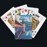 Jeu De Cartes Lucerne Suisse Travel Art Vintage<br><div class="desc">Lucerne conception de déplacement vectoriel rétro. Lucerne,  ville compacte de Suisse connue pour son architecture médiévale préservée,  se trouve au milieu de montagnes enneigées sur le lac de Lucerne.</div>