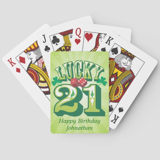 Jeu De Cartes Lucky 21 Personnalisé (dos)