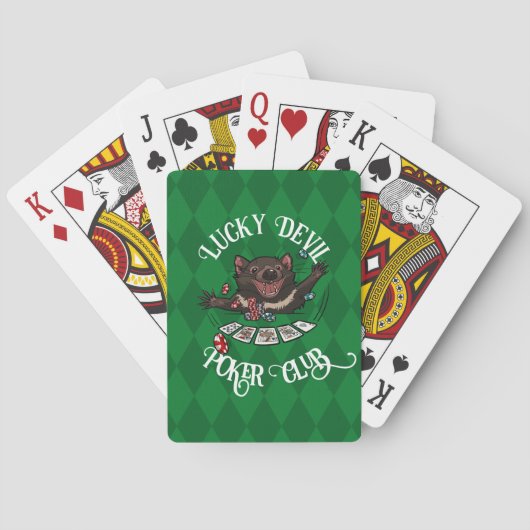 Jeu De Cartes Lucky Devil Poker Club Funny Tasmanian Devil Art (dos)