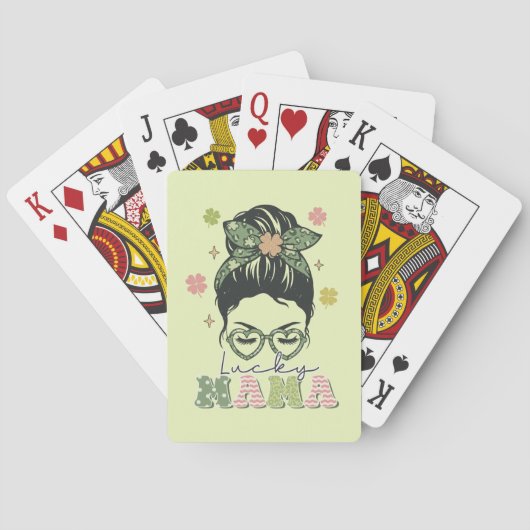 Jeu De Cartes Lucky Mama - Messy Bun - Clover St. Patrick (dos)