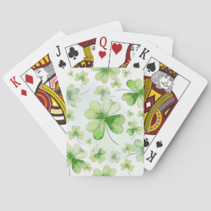 Jeu De Cartes Lucky Watercolor Trèfle à Quatre Feuilles Maman Pa