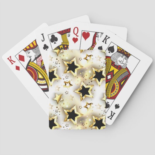 Jeu De Cartes Lumière transparente avec étoiles or (dos)