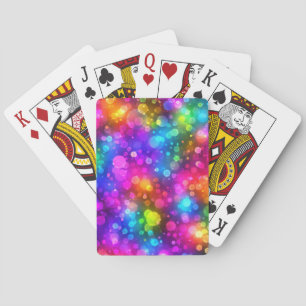 Jeu De Cartes Lumières Bokeh Arc-en-Ciel Néon Abstraites