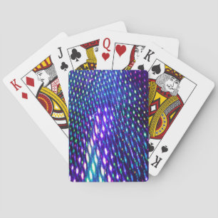 Jeu De Cartes Luminaires Bleus Iridescente Jouant Aux Cartes
