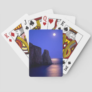 Jeu De Cartes Lune au crépuscule Rocher Percé Côte Gaspésienne