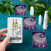 Jeu De Cartes Lune dentelle de cuisine sur violet (Insitu)