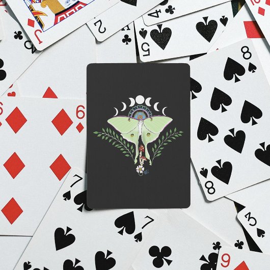Jeu De Cartes Lune Papillon Éthéré Vert Mystique Céleste