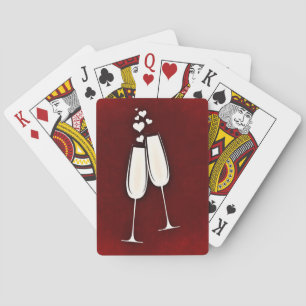 Jeu De Cartes Lunettes de Champagne et Coeurs