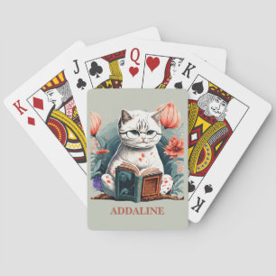 Jeu De Cartes Lunettes de chat lisant le nom du livre 
