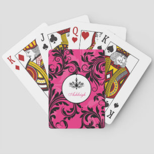 Jeu De Cartes Lustre rose Noir Blanc Défilé Lecture Cartes