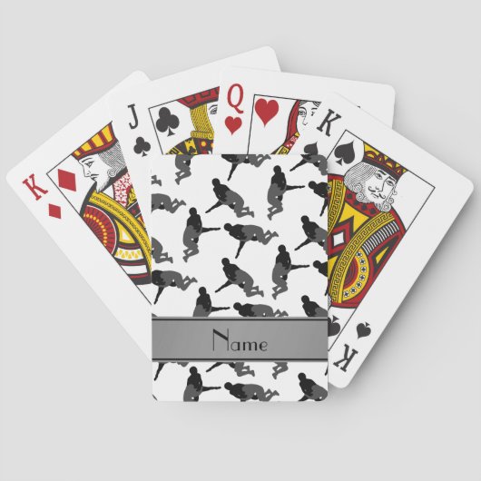 Jeu De Cartes Lutte blanche nommée personnalisée (dos)