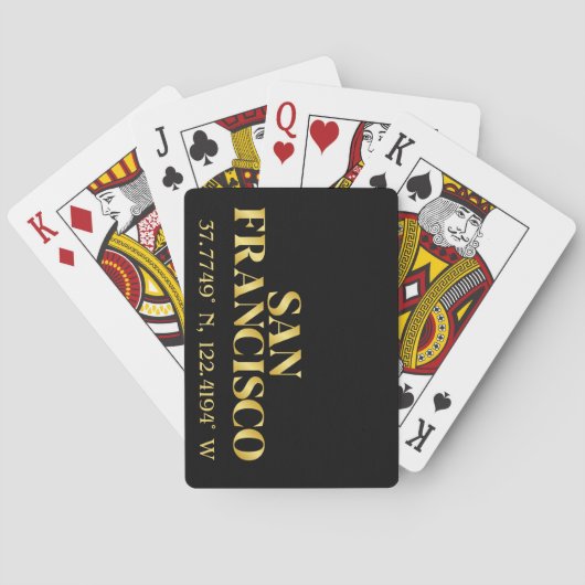 Jeu De Cartes Lux Gold San Francisco Latitude & Longitude (dos)