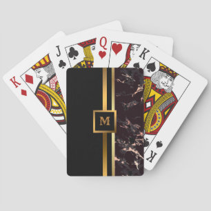 Jeu De Cartes Luxe Elégant Marbre Noir Or Moderne