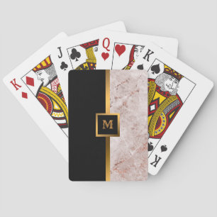 Jeu De Cartes Luxe Elégant Marbre Noir Or Moderne