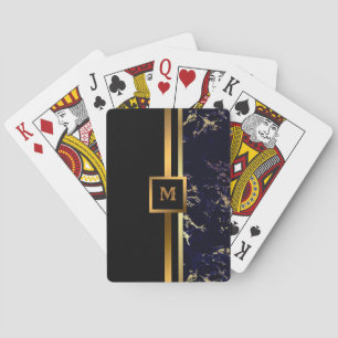 Jeu De Cartes Luxe Elégant Marbre Noir Or Moderne