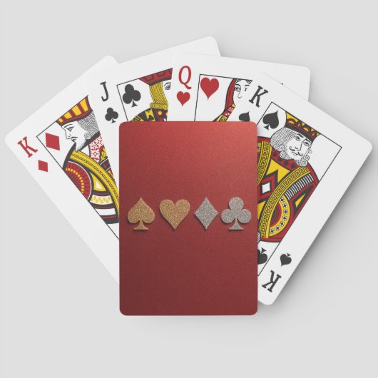 Jeu de cartes Luxe Rouge Or Argent (dos)