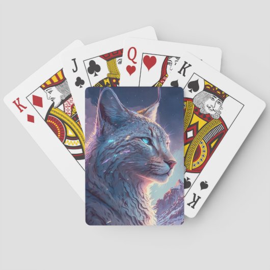 Jeu De Cartes Lynx Animal Portrait Peinture Faune À L'Extérieur (dos)