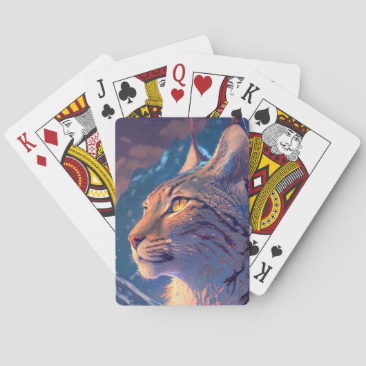 Jeu De Cartes Lynx Animal Portrait Peinture Faune À L'Extérieur (dos)