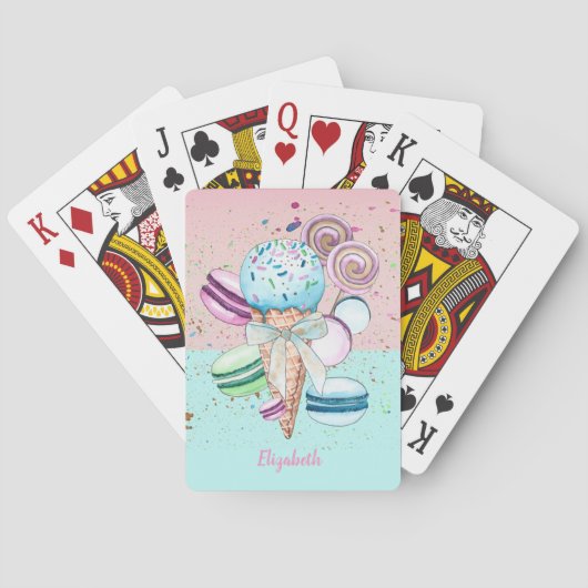 Jeu De Cartes Macarons glacés colorés (dos)