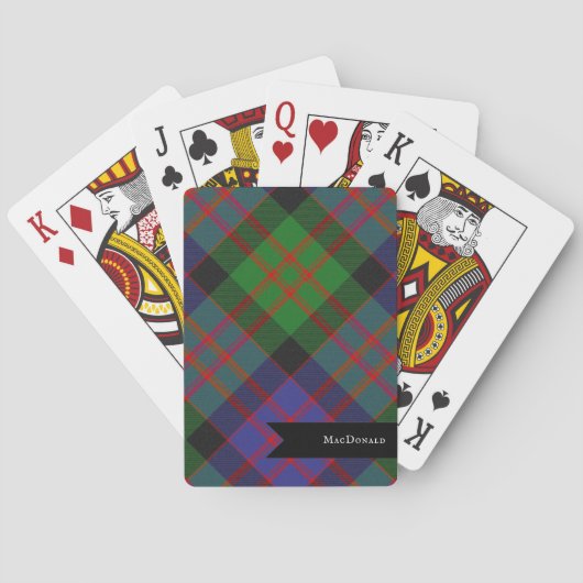 Jeu De Cartes MacDonald Scottish Clan Tartan Plaid Motif (dos)