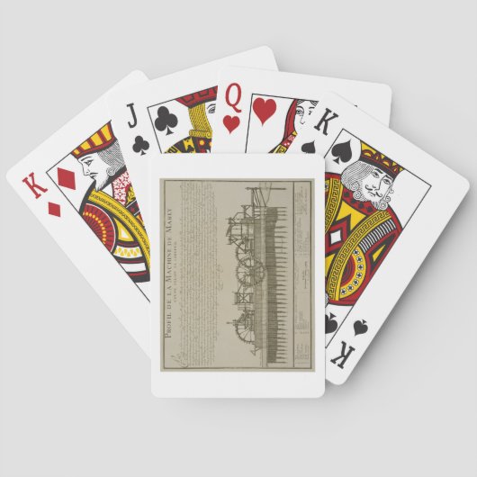 Jeu De Cartes Machine de l'eau à marneux, c.1715 (gravure) (dos)