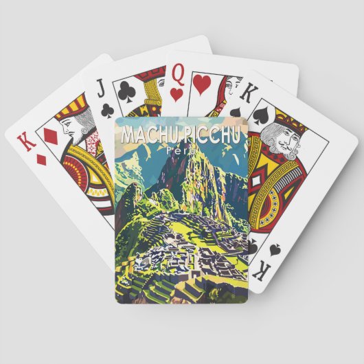 Jeu De Cartes Machu Picchu Pérou Amérique du Sud Voyage Art Vint (dos)