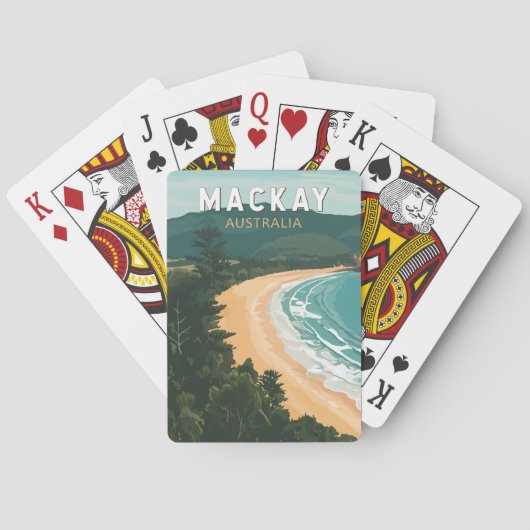 Jeu De Cartes Mackay Australia Travel Art Vintage (dos)