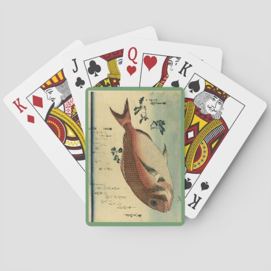 Jeu De Cartes Madai ou Red Tai - Hiroshige's Japanese Fish Print (dos)
