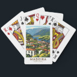 Jeu De Cartes Madeira Portugal Island Travel Art Vintage<br><div class="desc">Conception de déplacement vectoriel rétro Madère. Madère,  une région autonome du Portugal,  est un archipel comprenant 4 îles au large de la côte nord-ouest de l'Afrique. Il est connu pour son vin homonyme et son climat subtropical chaud.</div>