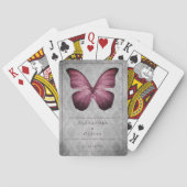 Jeu De Cartes Magenta Vintage Papillon Damas (dos)