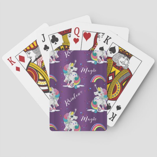 Jeu De Cartes Magie Unicorne violette (dos)