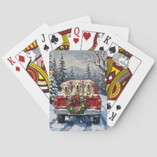 Jeu De Cartes Magnifiques Pyrénées Noël Camion Rouge Fêtes