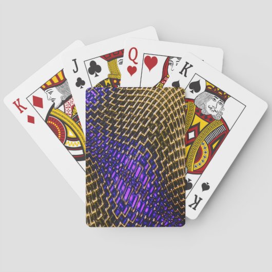 Jeu De Cartes Maille croisée numérique de fil sépia sur violet (dos)