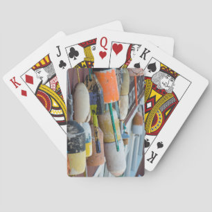 Jeu De Cartes Maine, Bar Harbor. Bouées colorées de casiers à ho