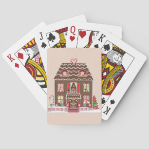 Jeu De Cartes maison de pain d'épices jouant aux cartes