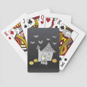 Jeu De Cartes Maison d'Halloween, Chats noirs, Chats, Chauves-so