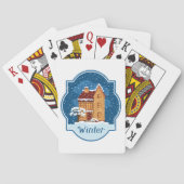 Jeu De Cartes Maison D'Hiver Dans La Neige (dos)