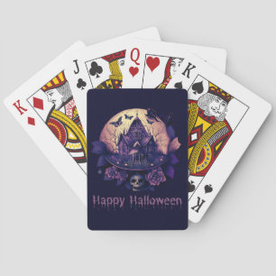Jeu De Cartes Maison gothique violet foncé Hauny Halloween heure