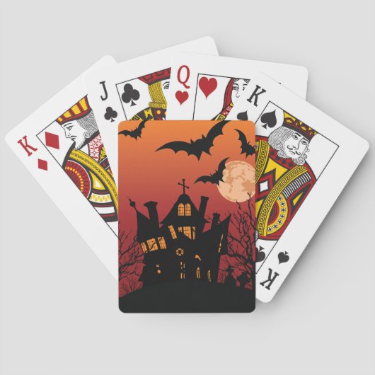 Jeu De Cartes Maison Hantée éffrayante Halloween nuit (dos)