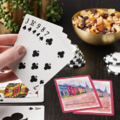 Jeu De Cartes Maisons Abstraites de rangées d'aquarelle (In Situ)