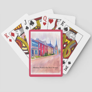 Jeu De Cartes Maisons Abstraites de rangées d'aquarelle