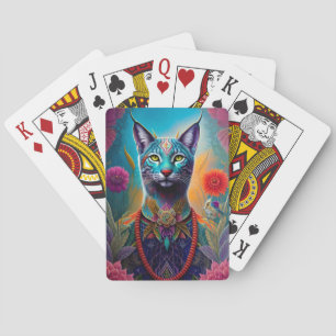 Jeu De Cartes Majestic Lynx Beau Esprit Illustré Animal