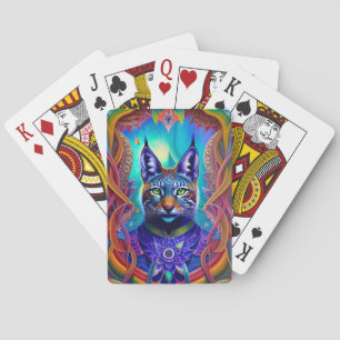 Jeu De Cartes Majestic Lynx Feline Art Illustré Esprit Animal